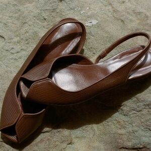 Doen Chloe Slingback In Oak Faux Lizard